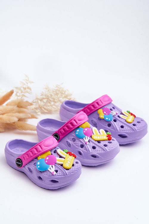 Дитячі поролонові легкі босоніжки Crocs Violet Sweets
