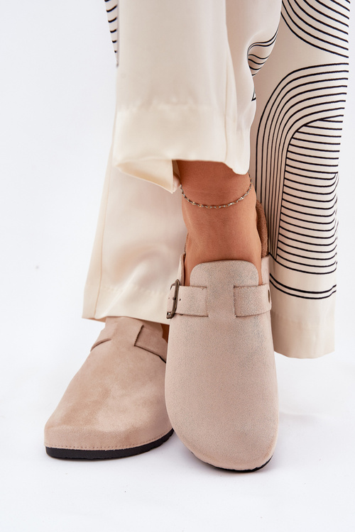 Тапки на платформі з кліпсою бежеві Selio