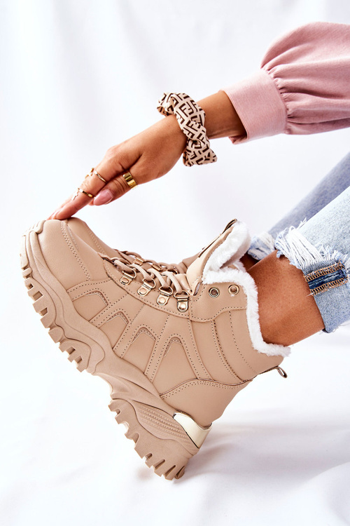 Жіночі утеплені чоботи бежеві Hareshaw