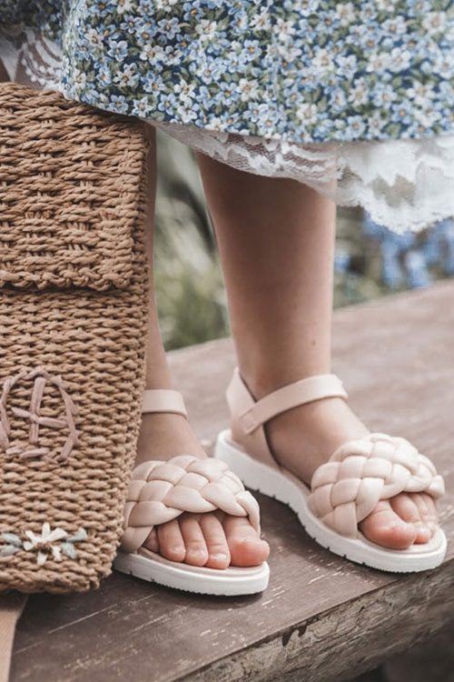 Дитячі плетені босоніжки Pink Adella