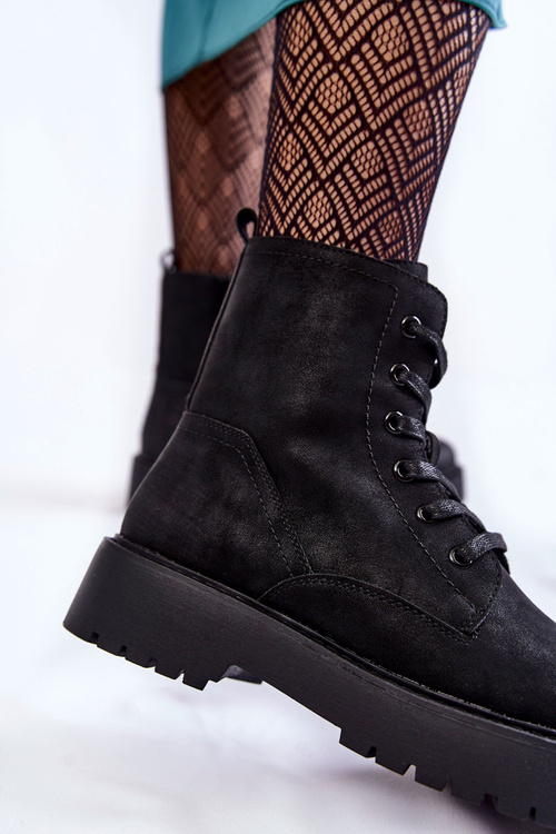 Чоботи жіночі на платформі чорні Randi