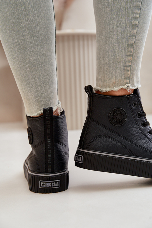 Жіночі утеплені кросівки з еко шкіри Big Star OO274790 Чорні