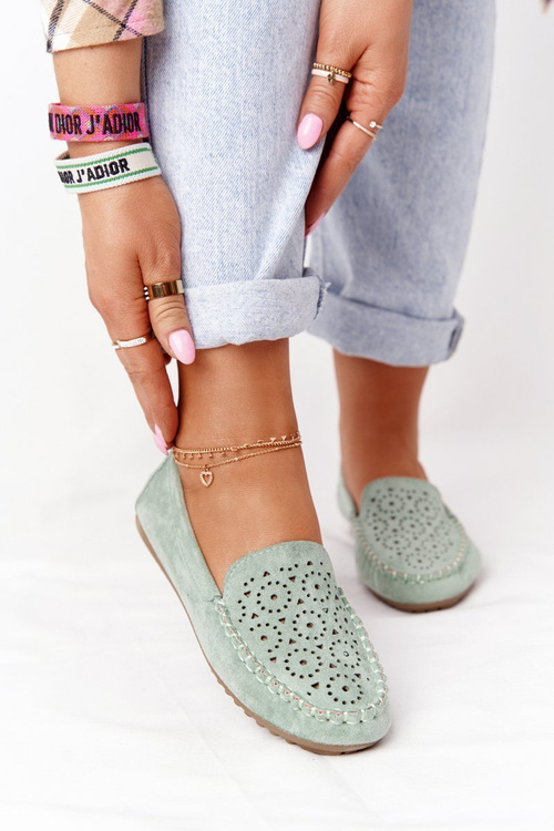 Жіночі замшеві лофери Green Molly