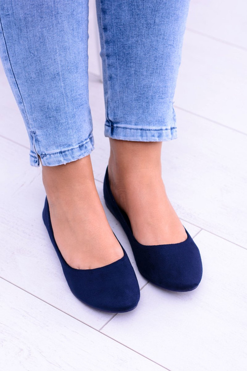 Темно-сині жіночі замшеві балетки Bueno