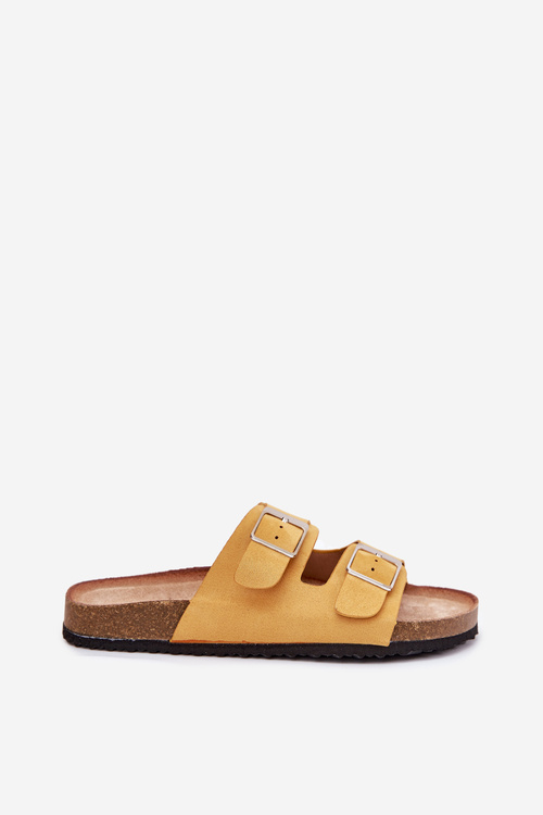 Жіночі Сандалі На Корковій Платформі З Пряжкою Жовті Evisolla