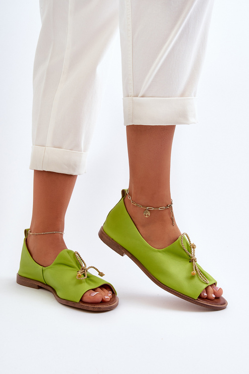 Жіночі шкіряні балетки Zazoo 2660 Лайм