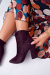 Жіночі гостроносі чоботи на шпильці Suede Purple Summe