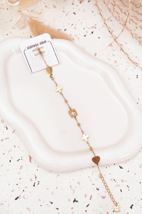 Браслет із нержавіючої сталі з золотими підвісками