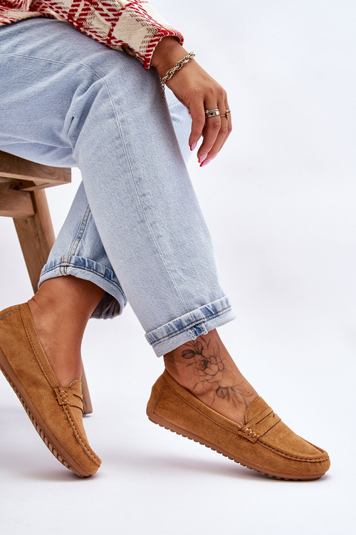 Жіночі класичні замшеві лофери Camel Ivana