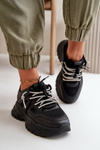 Жіночі кросівки на масивній підошві з декоративною шнурівкою Black Relissa