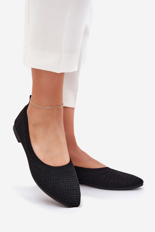 Сітчасті Тканинні Балетні Туфлі Жіночі Чорні Sarina