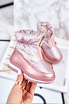Жіночі снігові черевики теплі з натуральної вовни рожеві бульбашки
