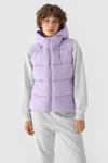 Жіноча пухова жилетка з капюшоном фіолетова 4F 4FWAW24TVJAF141-52S