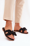 Плоскі Жіночі Сандалі З Бантиком Чорні Tobin
