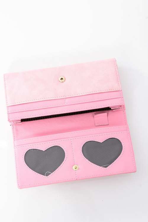 Красивий жіночий рожевий гаманець з великою засувкою