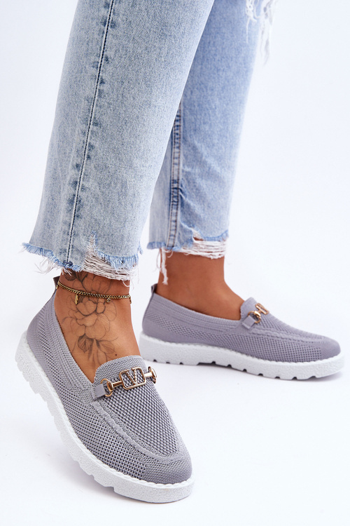 Жіночі сліпони з прикрасами сірі Alena