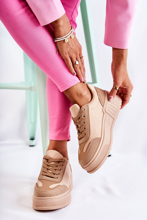 Жіночі спортивні замшеві туфлі бежеві Segurro