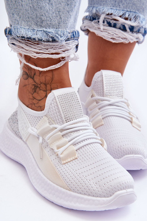 Жіноче спортивне взуття без шнурівки Біле Тримай мене!
