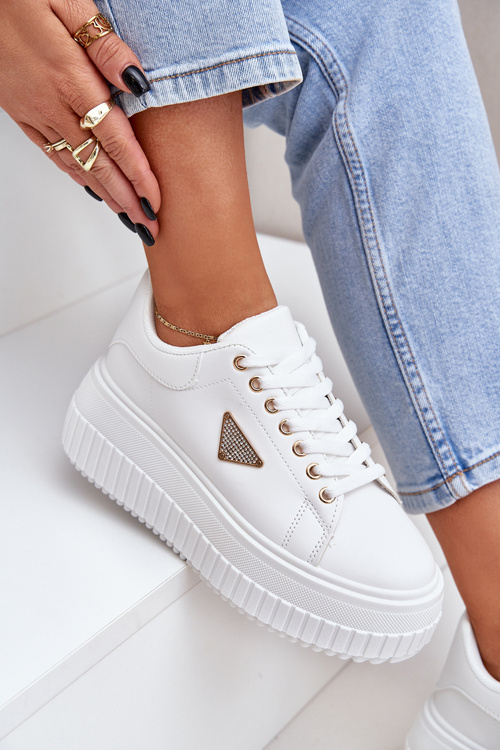 Стильні Кросівки На Масивній Платформі Білі Vallexia