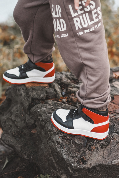 Високе дитяче спортивне взуття Біло-червоний Teredite