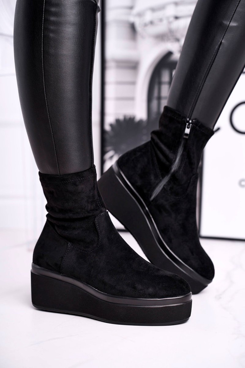 Чоботи жіночі замшеві Sergio Leone BT730 Чорні