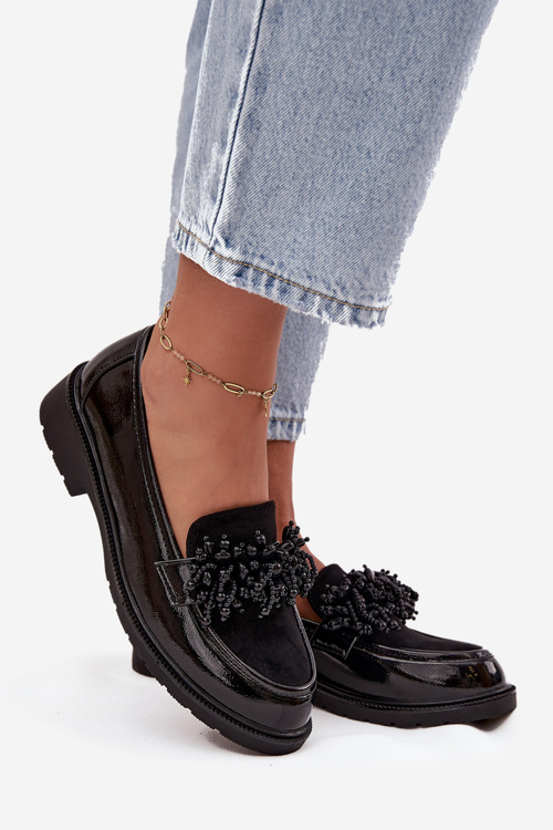 Жіночі лаковані мокасини S.Barski HY52-369B Чорні