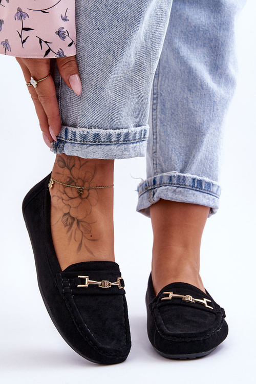 Жіночі класичні замшеві лофери Black Corinell