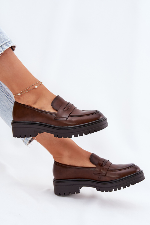 Класичні Жіночі Мокасини З Еко Шкіри Коричневі Enticca