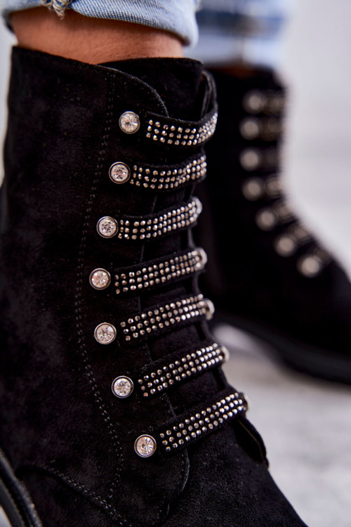 замшеві чоботи з декоративними нашивками Black Malesia