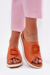 Жіночі шкіряні сандалі на платформі Artiker 56C2149 помаранчеві
