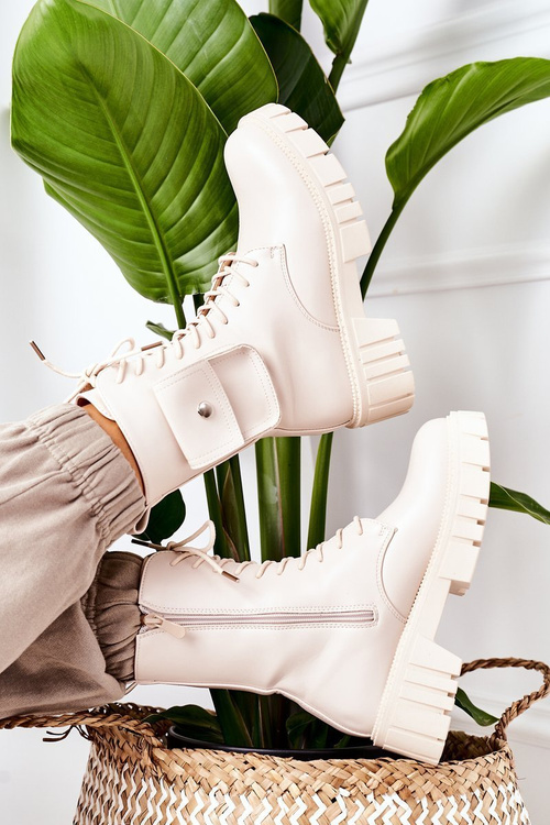 Утеплені чоботи з кишенею Бежеві чудові