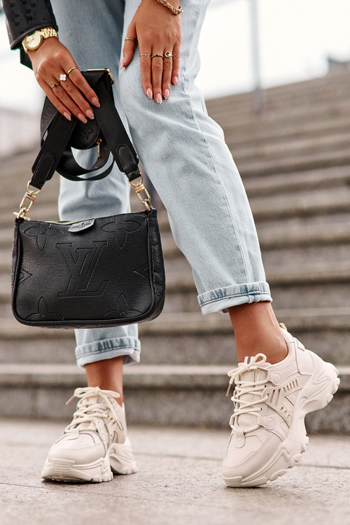 Жіночі масивні спортивні кросівки бежеві Toderus