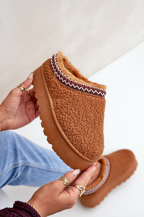 Снігоступи Тапочки На Платформі З Овечою Шкірою Camel Ovirissa