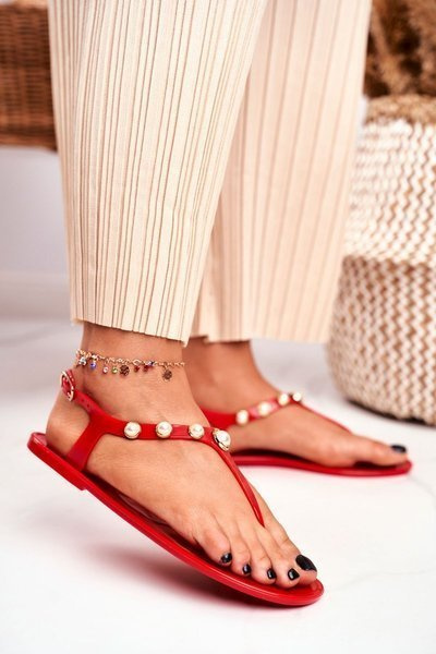 Жіночі гумові босоніжки Pearls Red Japanese Denise