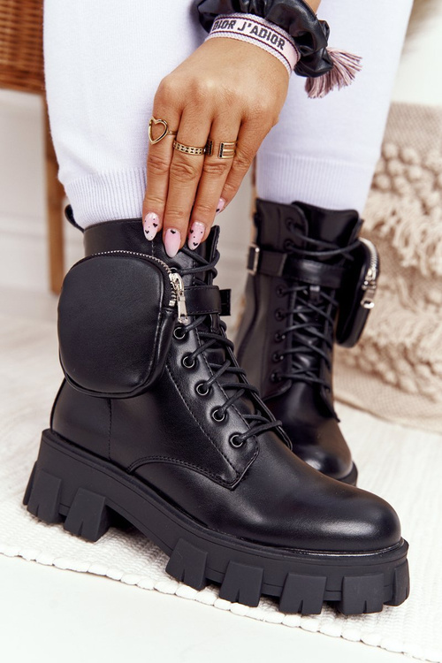 Чоботи жіночі на платформі з портмоне Чорна субота