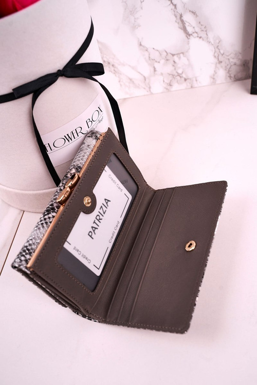 Середній шкіряний жіночий гаманець PATRIZIA Shiny Grey