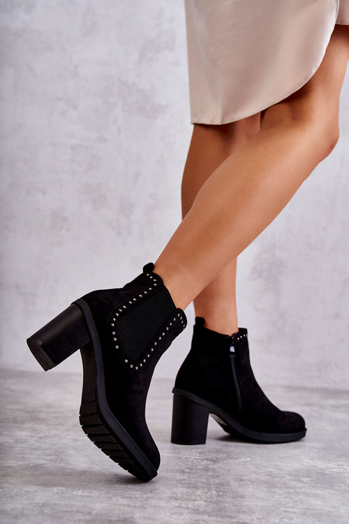 Замшеві чоботи з шпилькою Чорний Cambia