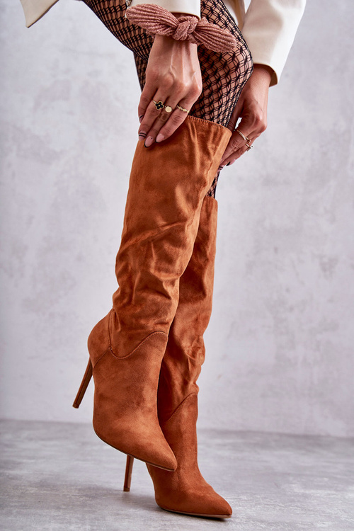 Класичні замшеві чорні чоботи на верблюді Ameya