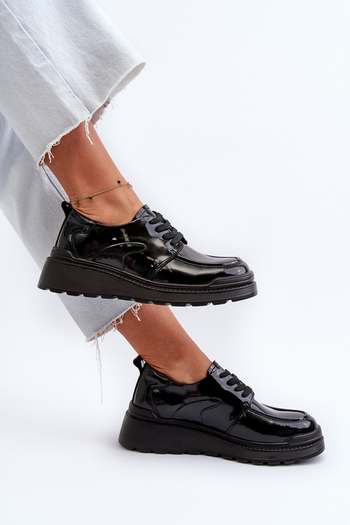 Туфлі жіночі лаковані Натуральна шкіра Чорні Scadaria