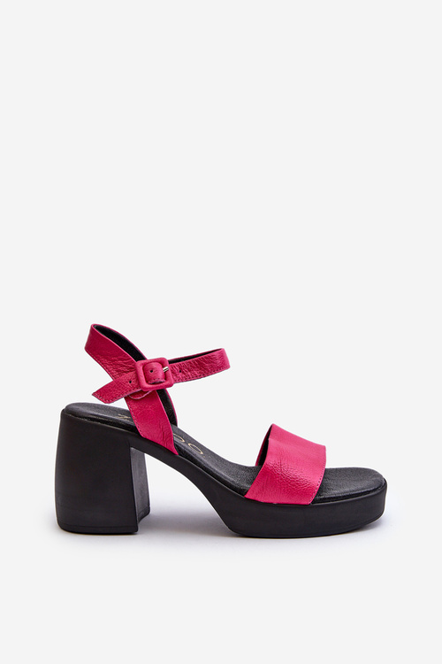 Zazoo 40386 Жіночі шкіряні босоніжки на підборах кольору фуксії