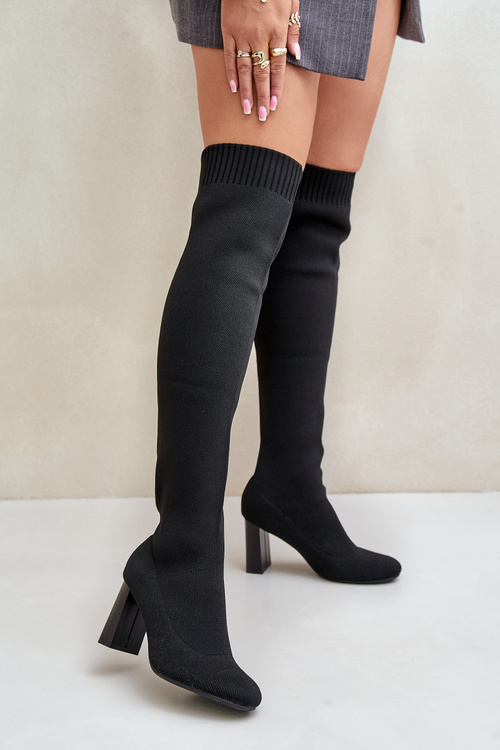 Чорні чоботи на підборах Esanira