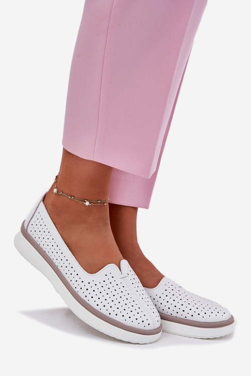 Шкіряні Жіночі Напівчеревики Білі Ліаруна