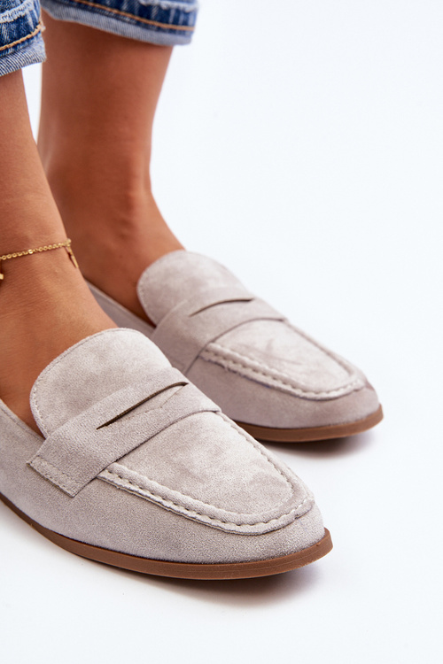 Жіночі класичні сірі мокасини Olevin