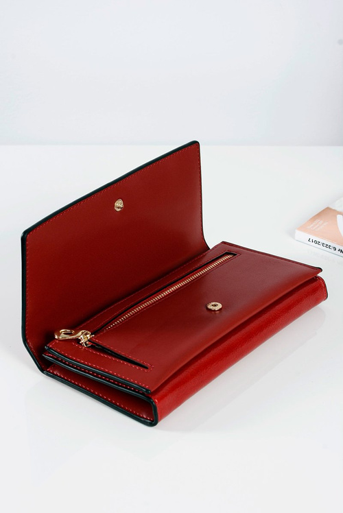 Великий жіночий червоний модний гаманець