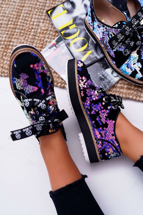 Жіночі напівчоботи Lu Boo Purple Sequins Moonlight