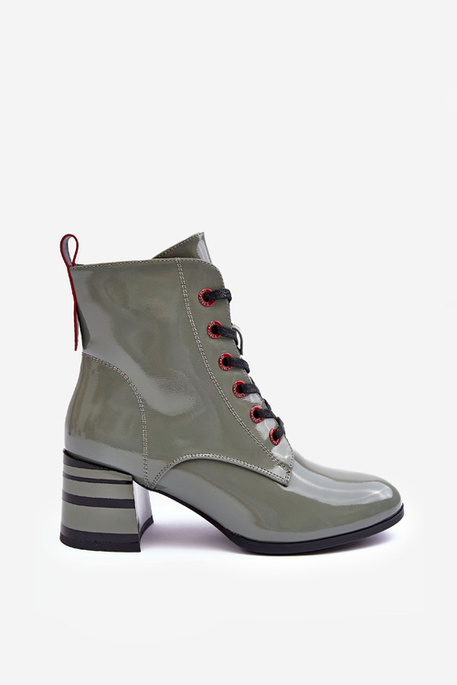 Лаковані чоботи на підборах MR870-15 SBarski MR870-15 світло-сірі