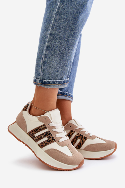 Кросівки Спортивне взуття на платформі Leopard Жіночі бежеві Thari