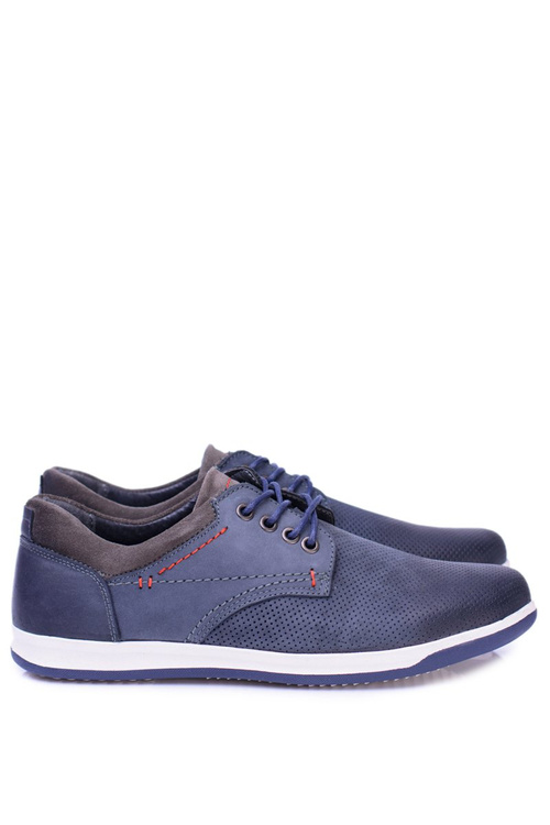 Темно-сині шкіряні чоловічі повсякденні туфлі Retino