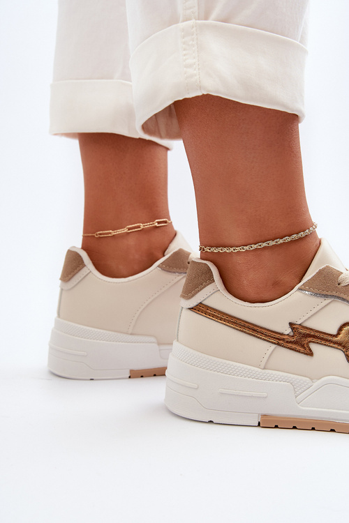 Жіночі кросівки на платформі бежевого кольору Zeparine