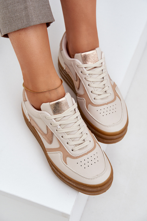 Жіночі кросівки на платформі бежеві Annines
